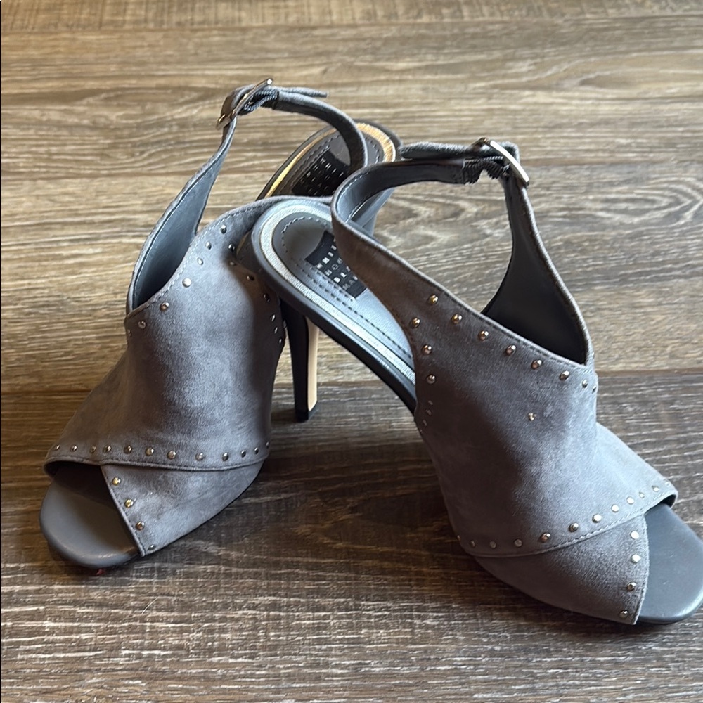 White House Black Market Gray Suede Heels
